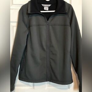 Columbia Women’s XL Soft Shell Jacket Grey Black Full Zip